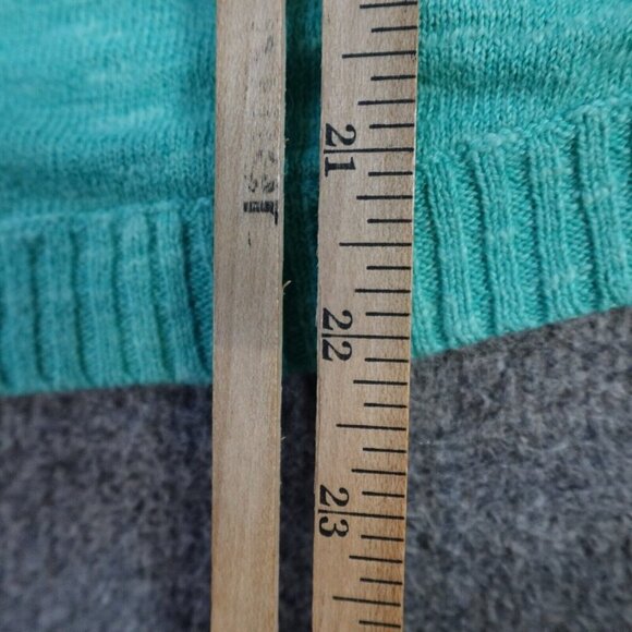 Eileen Fisher Womens Top Small Blue Green Organic Linen Cotton Short Sleeve Knit - Picture 5 of 6